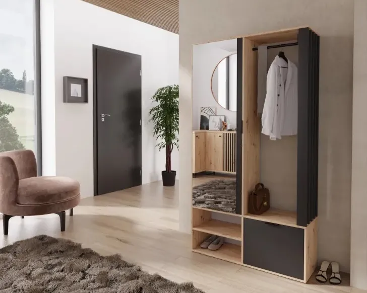 Garderoba MILO z lustrem, 100 cm