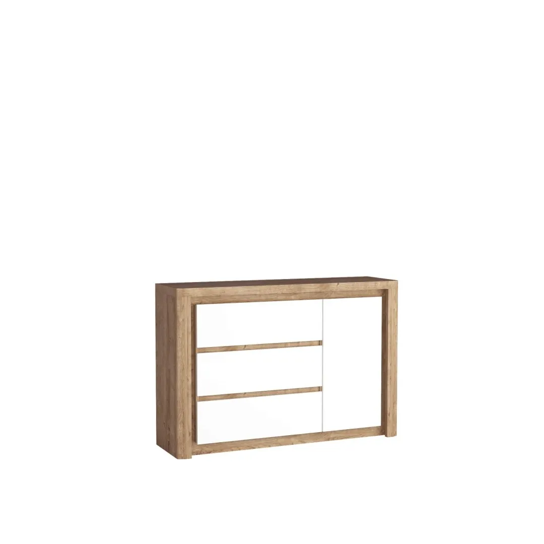 Komoda LIVIO dąb ribbeck/biały połysk