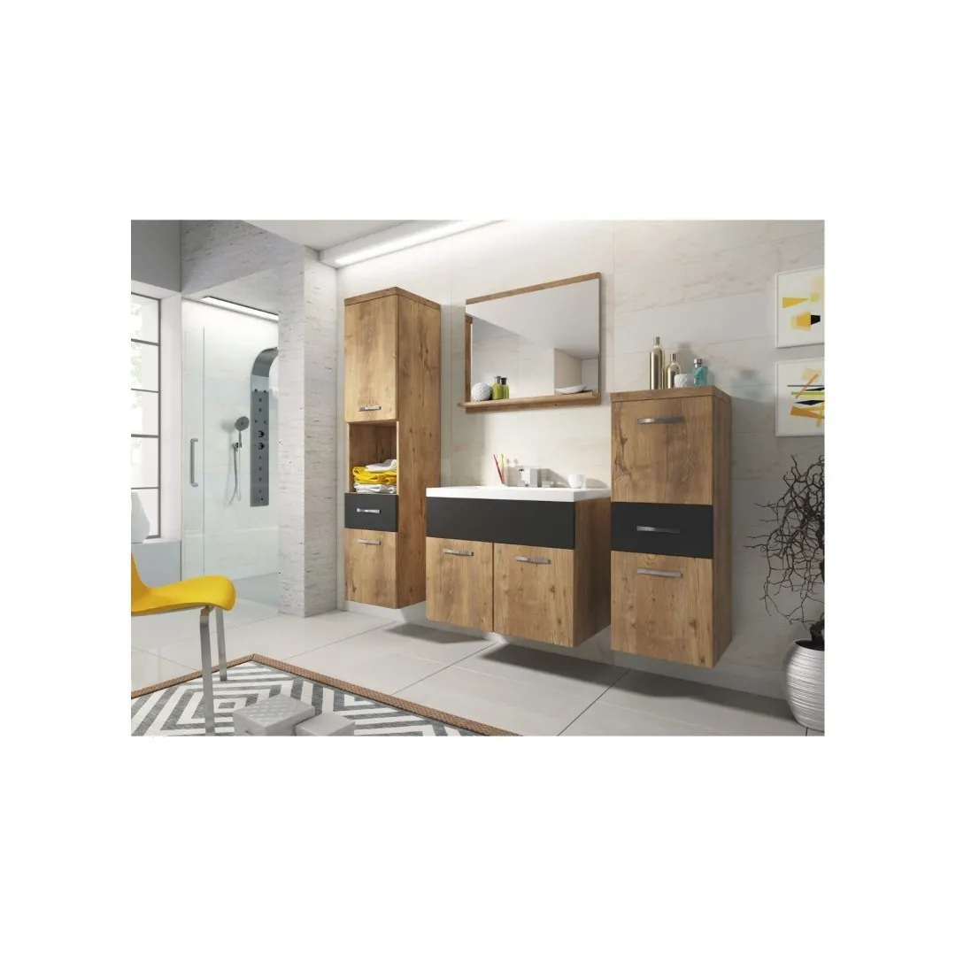 Meble łazienkowe Kastanien Breslau / czarny mat - Alba