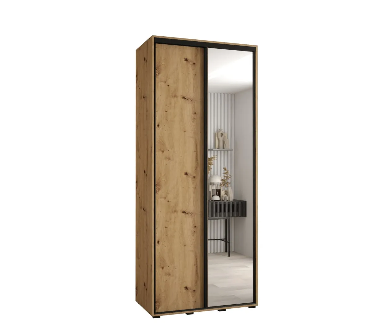 Szafa z drzwiami przesuwnymi Vado, 2 drzwi, lustro, 100-140 cm